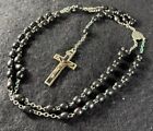 Rosary 1800s Vintage Religious Catholic Prayer Necklace Cross With Crucifix