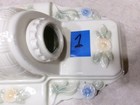 Antique Porcelain Art Deco Victorian 2 Bulb Flush Mount Ceiling Light Fixture