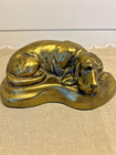 Banthrico Chicago Brass Dog Loyal Basset Hound Paper Weight   Bank