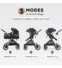 Accombe Aspen 2 In 1 Baby Stroller Black   Gold  3 Modes Of Growth Stage  