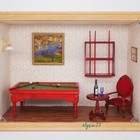 1 12 Scale Dollhouse Furniture Miniature Billiard Table Cue Holder Pool Ball Set