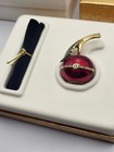 2001 Estee Lauder Beautiful Solid Perfume Red Stem Cherry Compact With Boxes 