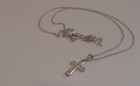 Cross Necklace Pendant W   45 Ct  Lab Created Diamonds 925 Sterling Silver 