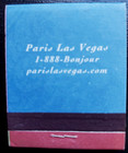 Paris Casino Las Vegas Opera House Full Unstruck 20 Strike Matchbook