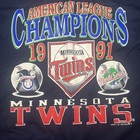 Minnesota Twins Vintage 1991 American League Champions T-shirt Xl World Series