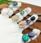 Amethyst   Mix Gemstone 925 Sterling Silver Plated Wholesale Bezel Rings Lot