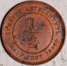 1908 Straits Settlements 1 2 Cent
