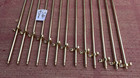 13x C1820 Georgian Antique Brass Stair Rods Hinged Brackets 92cm Immaculate 