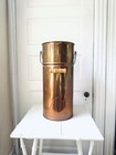 Vintage Copper Umbrella Stand Revere Ware Floor Vase Tall Cylinder Bucket Handle