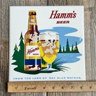 Vintage 1960 s Hamm s Beer Lakeside Plastics Tile Lake Scene Beer Bottle W glass