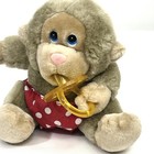 Russ Baby Monkey Chee Chee Plush Pacifier Red White Polka Dot Pants Vintage