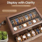 24 Slot Watch Box  Tabletop Watch Holder Organizer  Lockable Jewelry Display Box