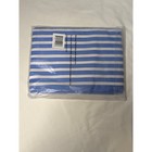 Spade Blue White Striped Canvas Tote Bag Large Open Top Travel Beach New