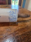 Antique Advertising Blue   White Stoneware Rolling Pin Duvall Co  Kewaunee Wis 