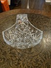 Tuscany Lead Crystal Decorative Basket W  Handle Clear Cut Glass Romania 3112