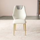 Set Of 2 Dining Chairs  High-quality Pu Leather Seats  With Gold-plated Painted