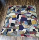 Handsewn Crazy Quilt Dated 1903 Antique Quilt 68 5x 63 Inches