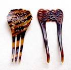 2 Art Deco Celluloid Hair Combs Hair Accessory Faux Tortoiseshell 