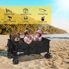 Heavy Duty 440lbs  Folding Wagon  Large For Beach Camping Yard Hauling  Black