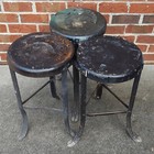 Vintage Cast Iron Black Stools Set Of 3 Great Design Rough   Ready   Beautiful 