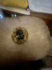 Vintage Gold-tone Oval Cameo Portrait Brooch W  Ornate Frame  Black white