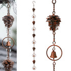 Water Rain Chain Antique Bronze Pinecone Rain Chain 6 Cups For Gutters Downspout