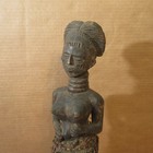 Antique Early Vtg African Yoruba Woman Maternity Carved Wood Figure W string 16 