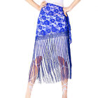Belly Dance Costume Crochet Triangle Lace Fringe Hip Scarf Belt Shawl 9 Colors
