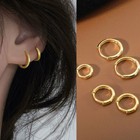Women Small Huggie Hoop Earrings Stainless Steel Silver Gold   Black Plated