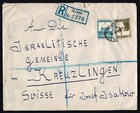 1947 Tel Aviv Registered Cover  Palestine Mandate  To Switzerland