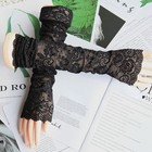 Women Fingerless Gloves Lace Long Sleeve Accessories Floral Hollow-out Fashion