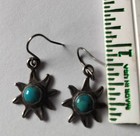 Small Turquoise Sterling Silver Sun Earrings