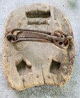 Rare Primitive Antique 1870 Horse Logging Shoe Snow Bog Marsh Cast Iron Shackle