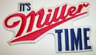 It s Miller Time beer brewiana embroidered Patch 4 1 4  X 2 3 8  iron Or Sew On