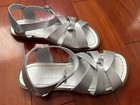 New Sun-san Salt Water Sandals Big Kid Size 4  women Size 6  Silver