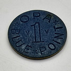 Opa Blue Point Token V-v War Ration Ww2 Vintage Old Coin Vv Free Ship 