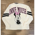 Minnie Mouse Cream Collegiate Long Sleeve Women   s Jersey Size Medium