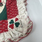 Vintage Handmade Christmas Throw Pillow Cover Ruffled Santa Hearts
