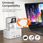 Dual Bay Hard Drive Docking Station With Offline Clone For 2 5 3 5 Inch Sata    