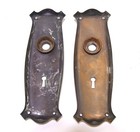 Vintage Pressed Brass Door Knob Backplate Matching Set