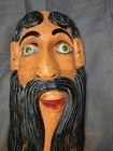 Vtg Mexican Guerrero Carved Wood Maque Lacquer Man Folk Art Dance Mask  25   