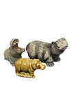 Vintage Mini Wade Whimsies Hippo Hippopotamus Resin   Ceramic Figurines