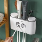 Toothbrush Holders With Toothpaste Dispenser Wall Mounted For Bathroom-4 Cups