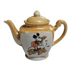 Vtg 30 s Disney Mickey Mouse Lusterware Child s 3pc Set Teapot  Sugar  Creamer