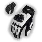 Motorcycle Gloves Black Racing Genuine Leather Motorbike White Road Riding Team