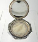 Vintage 925 Sterling Silver Mirror Compact Floral Repousse Ornate Unique