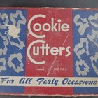      Vintage 1940s Metal Cookie Cutters 12 Pc Set Original Box All Occasions