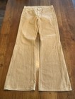 Vintage 70s Lee Denim Bell Bottoms Mens 32x32 Brown Moleskin Pants Talon Zipper