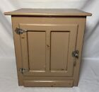 Vintage White Clad Painted Oak Wood Ice Box Nightstand Cabinet Chest End Table