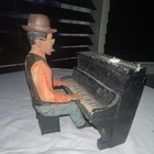 Mechanical Bank Piano Player Man Collectible Vintage Coin Bank Unique Gift Decor